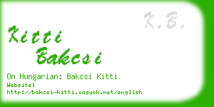 kitti bakcsi business card